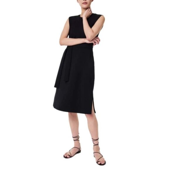 SPANX AirEssentials Tie-Waist Shift Dress XS Very Black NWT - Picture 1 of 5